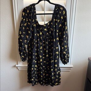 SO Black Dress with Yellow Floral Design